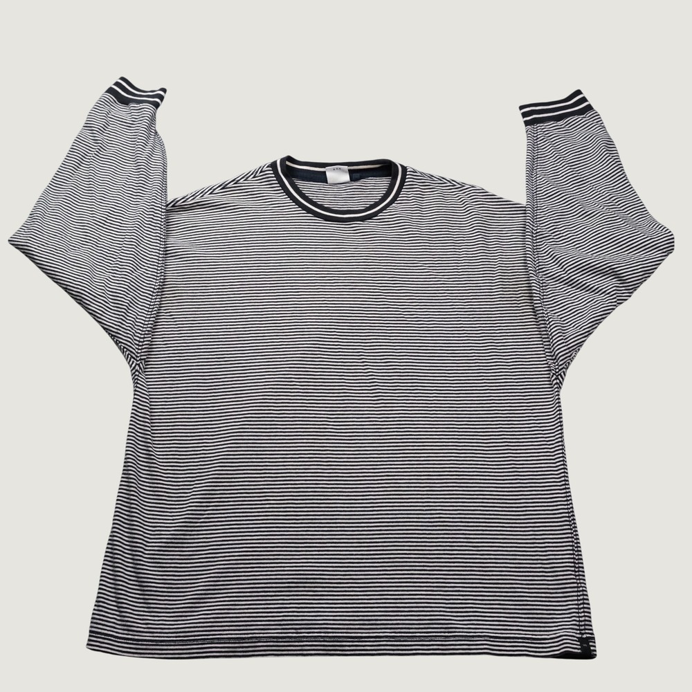 Urban Outfitters Shirt Mens Medium Black White Striped Long Sleeve Crewneck M